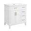 Meuble-lavabo moderne avec lavabo en céramique et rangement à fermeture en douceur