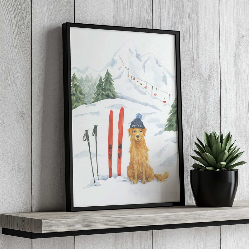«Apres Ski Dogs» par Jenaya Jackson, reproduction d'art sur toile, H 32 po x l 24 po, Noir