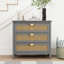 Meuble de bureau à 3 tiroirs, gris naturel, améliore l'efficacité au travail, décoration intérieure.