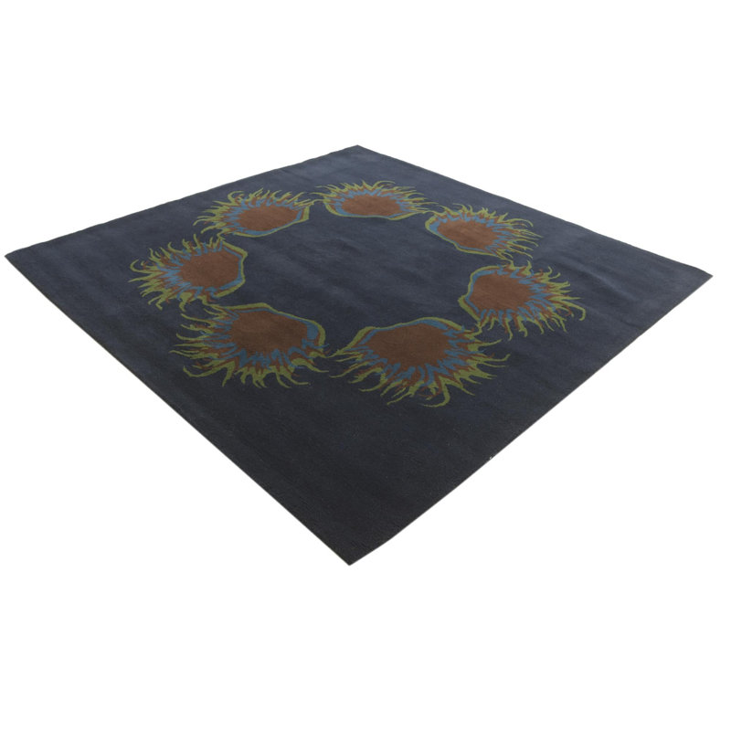 Tapis carré bleu marine Orlando