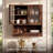 Modern Wall Mounted Bathroom Cabinet, Reeded Acrylic Door Storage Cabinet with Adjustable Shelf & Built-in Towel Ring, Space-Saving Floating Wall Organizer for Bathroom Laundry Room Small Space