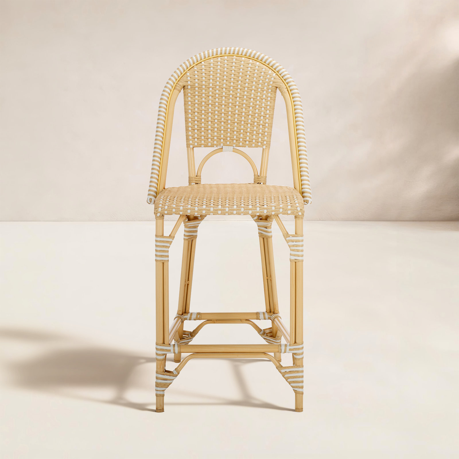 Kesa Patio Bar Stool, Coffee / White / Brown