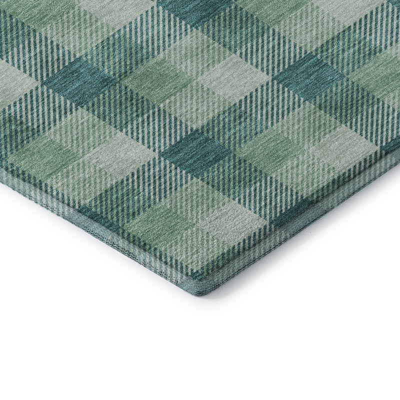 Premium Machine Washable Crumley AMF1053 Plaid Rug, Rectangle 8' x 10'