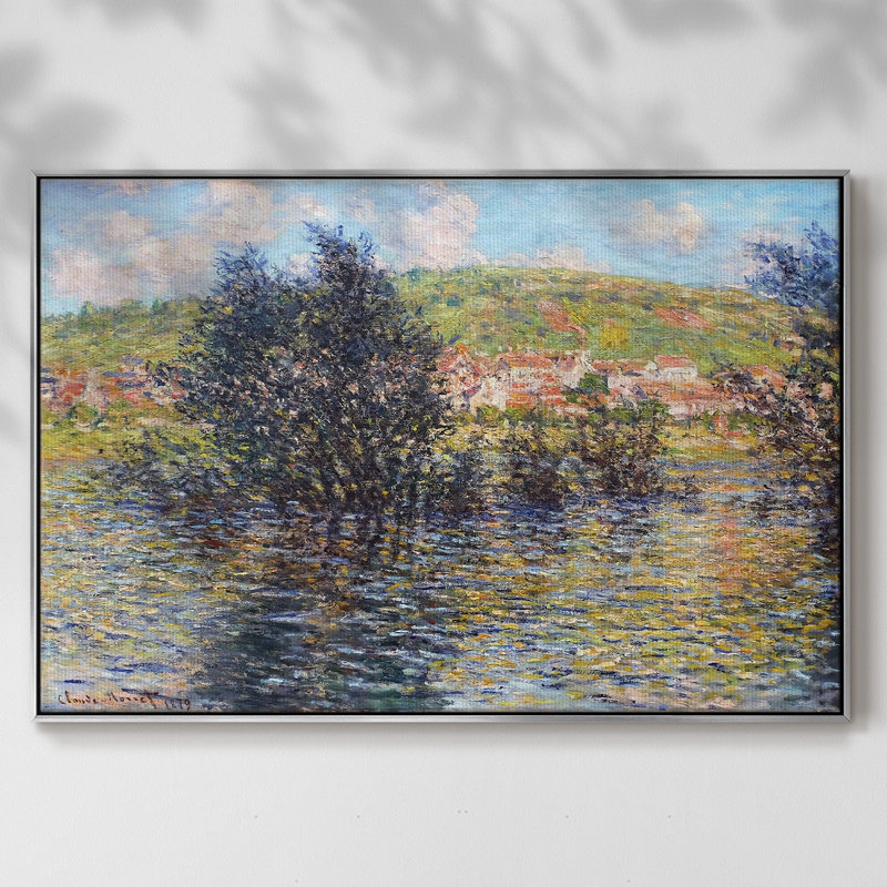 Vetheuil Near Lavacourt, 1879, reproduction d'art sur toile, H 25 po x l 37 po x P 2 po, Argent