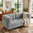 Upholstered Light Gray Tufted Corduroy Modular Sofa with Pillow Back-627157600