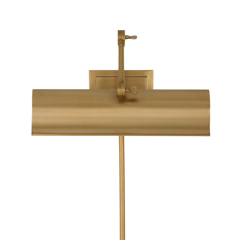 4" H x 16" W Adjustable Pivoting Picture Light Wall Sconce with Optional Plug-in and Cord Cover, Aged Brass