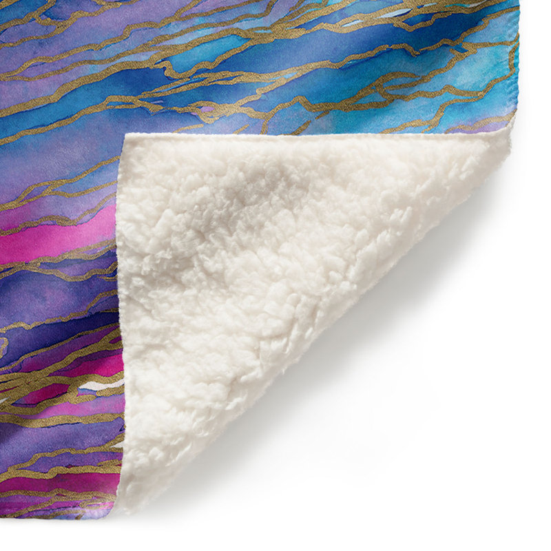 Couverture sherpa bleu turquoise agate magic, l 51 po x L 60 po