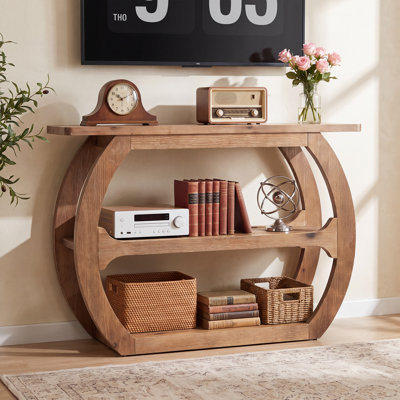41" Solid Wood TV Stand for TVs up to 43", Small Entertainment Center with Storage