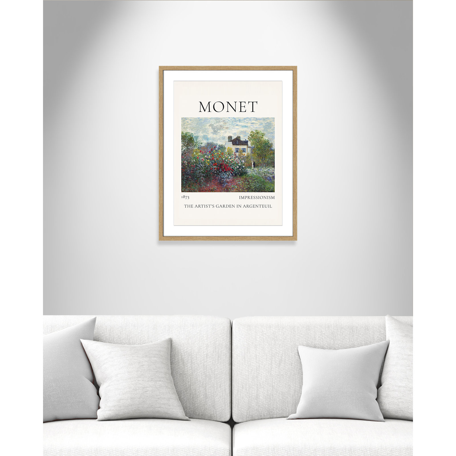Artists Garden in Argenteuil Print by Claude Monet, Yes, 29.5" H x 23.5" W x 1.25" D, Natural Single Picture Frame