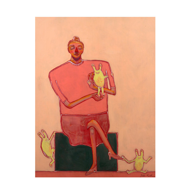 Art sur toile «bolbebe Keith», les petits monstres, H 19 po x l 14 po