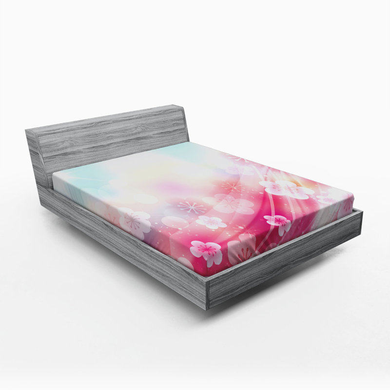 Microfiber Floral Fitted Sheet, Full Fitted Sheet