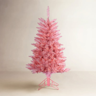 Levion Pink Pre-Lit Pine Christmas Tree