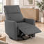 Fauteuil inclinable électrique berçant en velours gris foncé avec dossier capitonné pour le salon et les sièges de cinéma