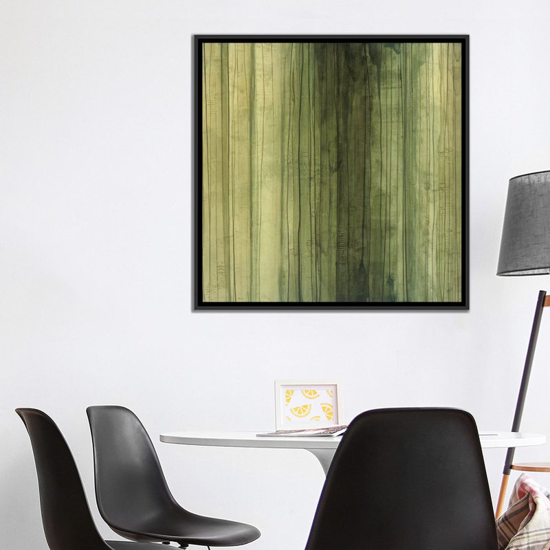 «Shades of Sage», reproduction sur toile, H 18 po x l 18 po x P 1,5 po, Toile encadrée noire, Pas de tapis