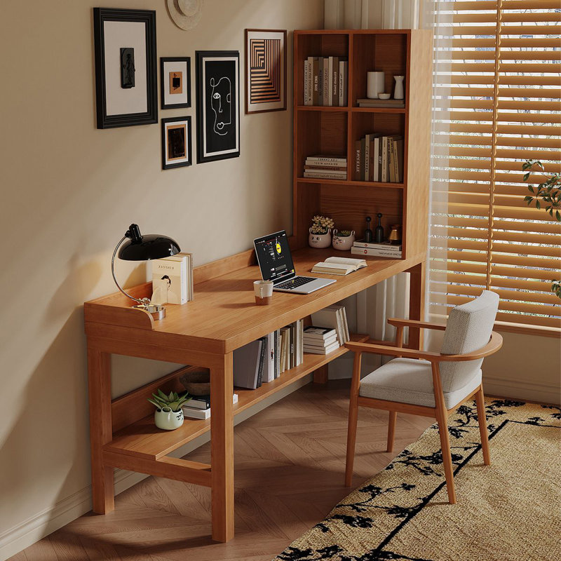 Bureau rectangulaire en bois massif brun, H 70,87 po x l 62,99 po x P 23,62 po
