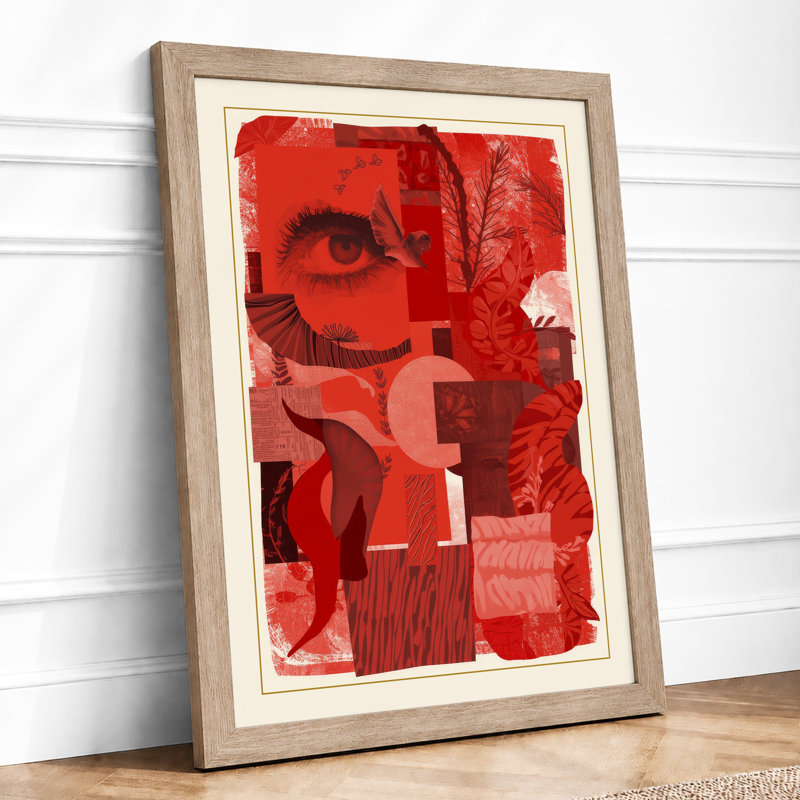Crimson Fragments Eclectic - Print, A2 - 59.4 x 42.0 cm, Oak