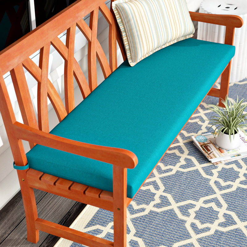 Outdoor 3'' Bench Seat Cushion, Aqua Blue, 3" H x 63" W x 19" D