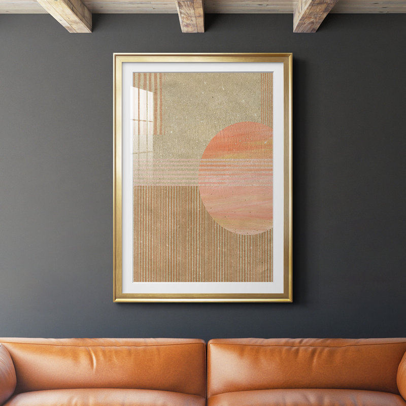Adobe Sunrise II, reproduction encadrée de qualité supérieure - prête à être accrochée 46903, H 36,5 po x l 26,5 po, Or