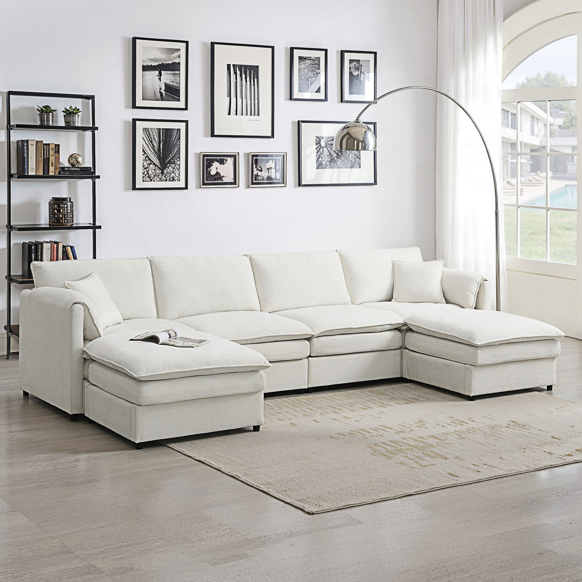 Latitude Run® Modular Sectional Sofa, U Shaped Cloud Couch Set With ...