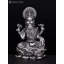 Petite statue de 4 pouces déesse Kamalasini Lakshmi en laiton plaqué argent