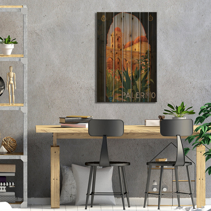 Affiche de voyage Palermo, H 40 po x l 26 po x P 1,5 po