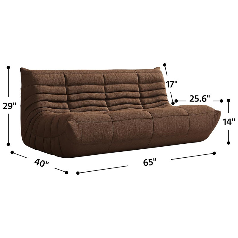 65'' W Bean Bag Chair, Lazy Floor Sofa Couch, Large Bean Bag Chair For Adults, Bean Bag Chairs For Teens With High-Resilience Foam, Non-Slip Base Floor Lounge Sofa, Living Room