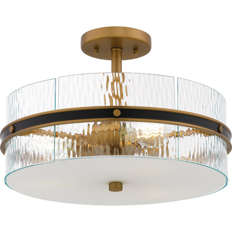 Albers 3-Light Matte Black Semi-Flush Mount