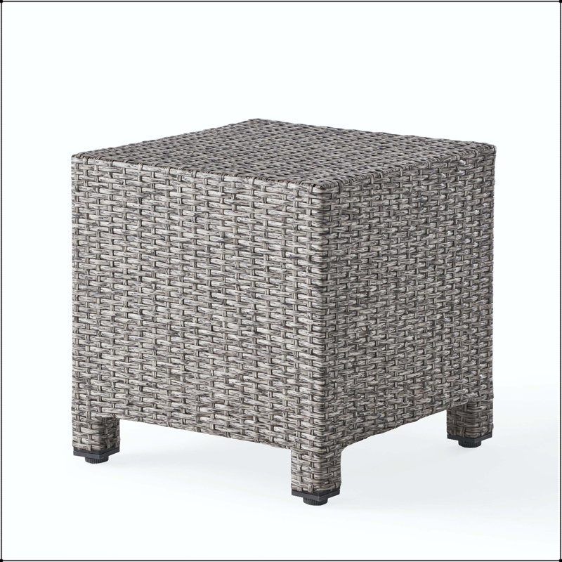 Table d'appoint cubique Puerta - Rotin en polyéthylène, sans assemblage