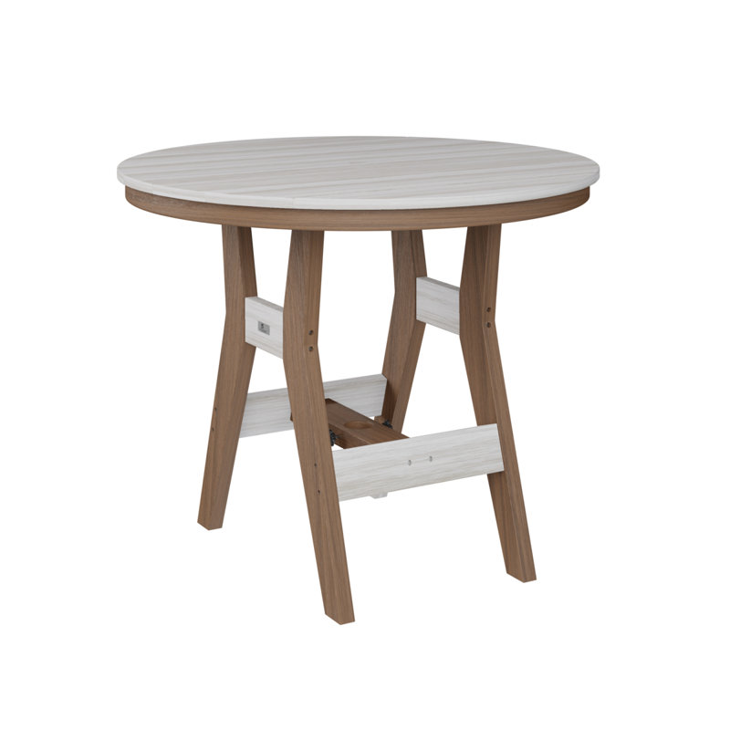 Table de bar ronde de 38 po Berlin Gardens Harbor, Acajou antique, Coquille de mer