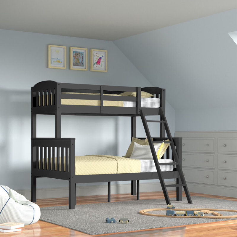 Fidel Kids Twin Over Full Bunk Bed, Gray