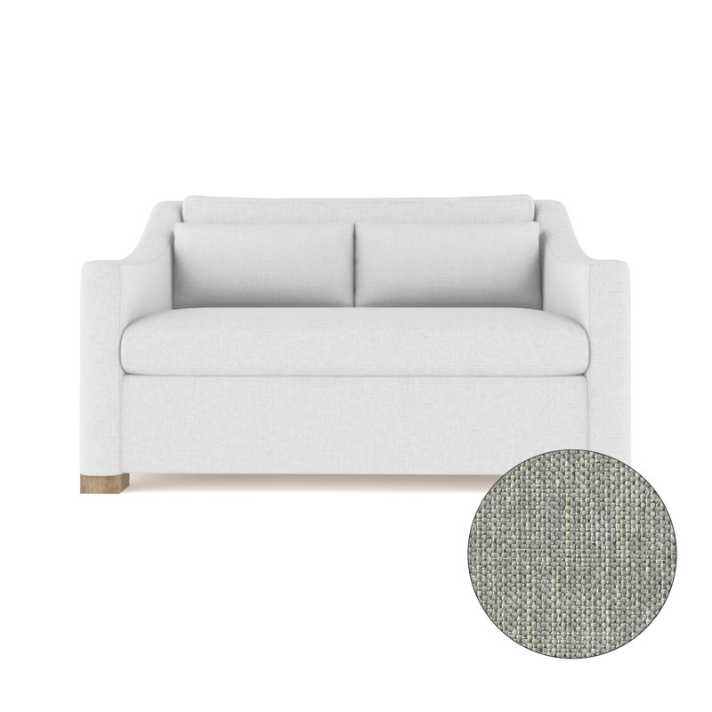 Causeuse Crosby, H 32,5 po x l 60 po x P 43 po, Pebble Weave Linen Haze, Ébène