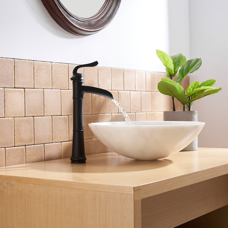 Robinet de salle de bain à un trou avec drain Waterfall, Noir mat