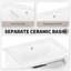 Meuble-lavabo blanc 24 po avec lavabo en céramique, tiroir rabattable et rangement-278554689