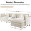 Canapé d'angle modulaire en chenille de 283 cm (111,4 po) avec pouf et coussin, blanc, 4 places, assise profonde et confortable, montage facile.-312439528-312439530