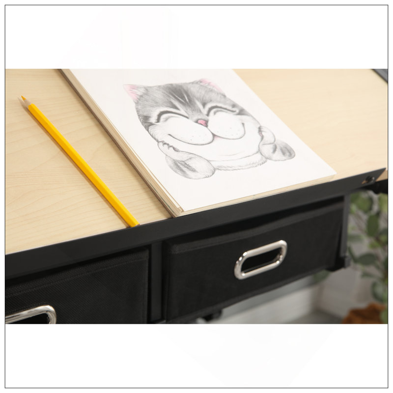 Bureau polyvalent avec table à dessin réglable et tabouret pour la maison et l'école