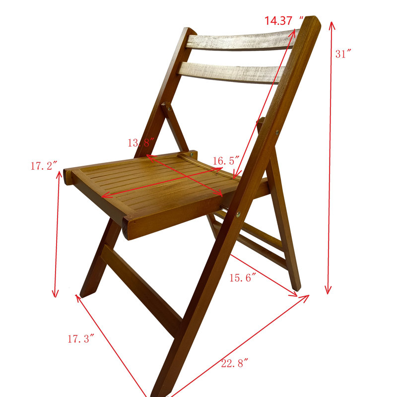 Solid Wood Folding Chair  4 Pieces  - And Appealing In Honey  4  Tone For Multiple Purposes