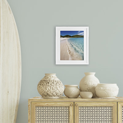 Caribbean Beach Coast Framed Print Under Glass, design by Seven Trees Design
