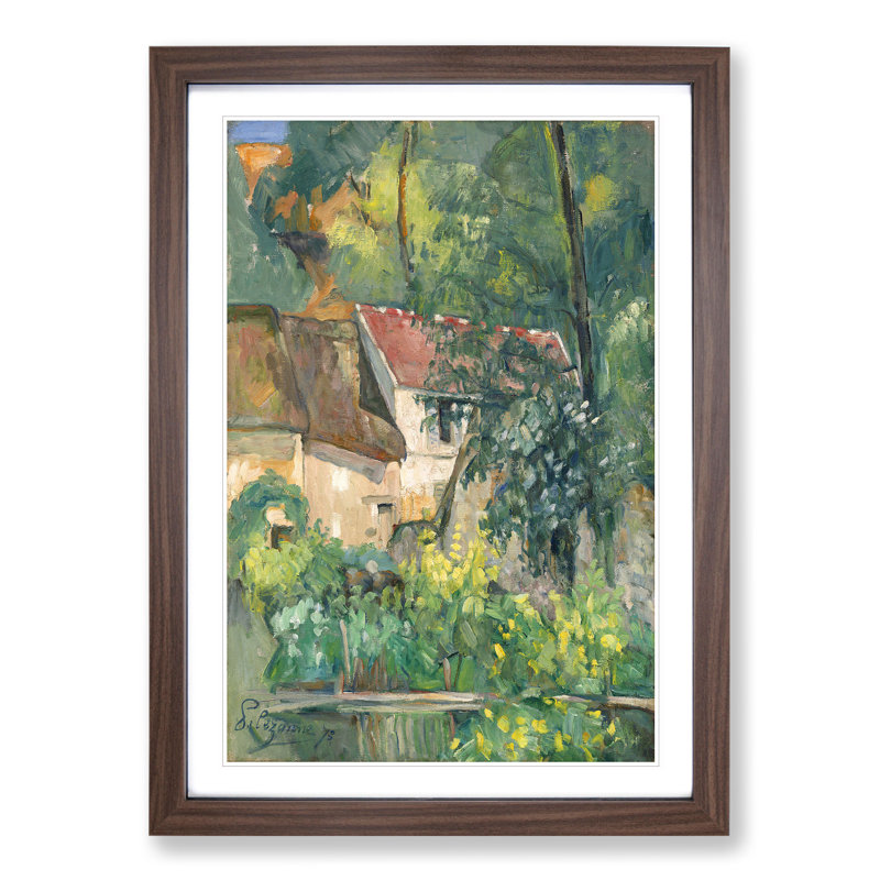House of Pere Lacroix by Paul Cezanne - Picture Frame Painting, 65cm H x 48cm W x 2cm D, Walnut Framed