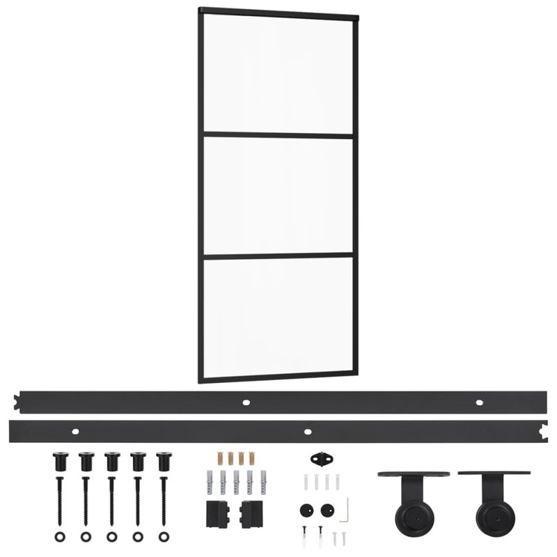 Merser Sliding Door with Hardware Set, 205cm H x 90cm W x 2cm D