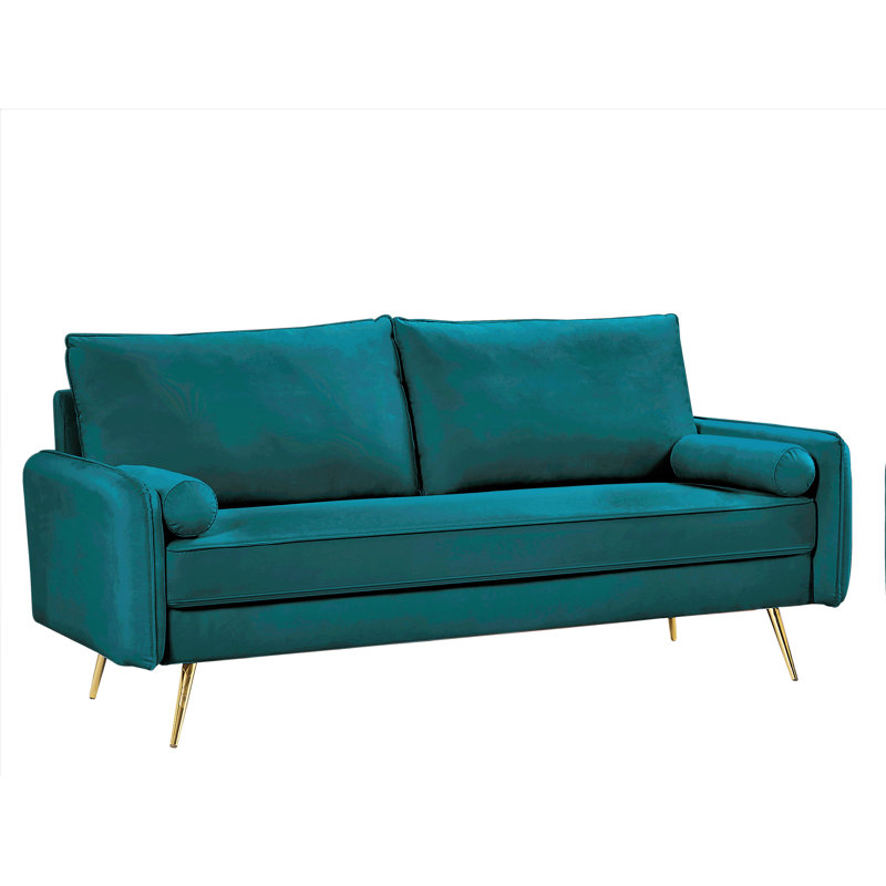 Canapé Drenda, Velours bleu verdâtre