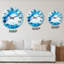 Abstrait art liquide blanc et bleu - horloge murale moderne-1038799509