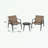 3 Pieces Outdoor Set with 2 PE Rattan Chairs