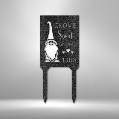 Plaque murale décorative en acier personnalisée Gnome Home