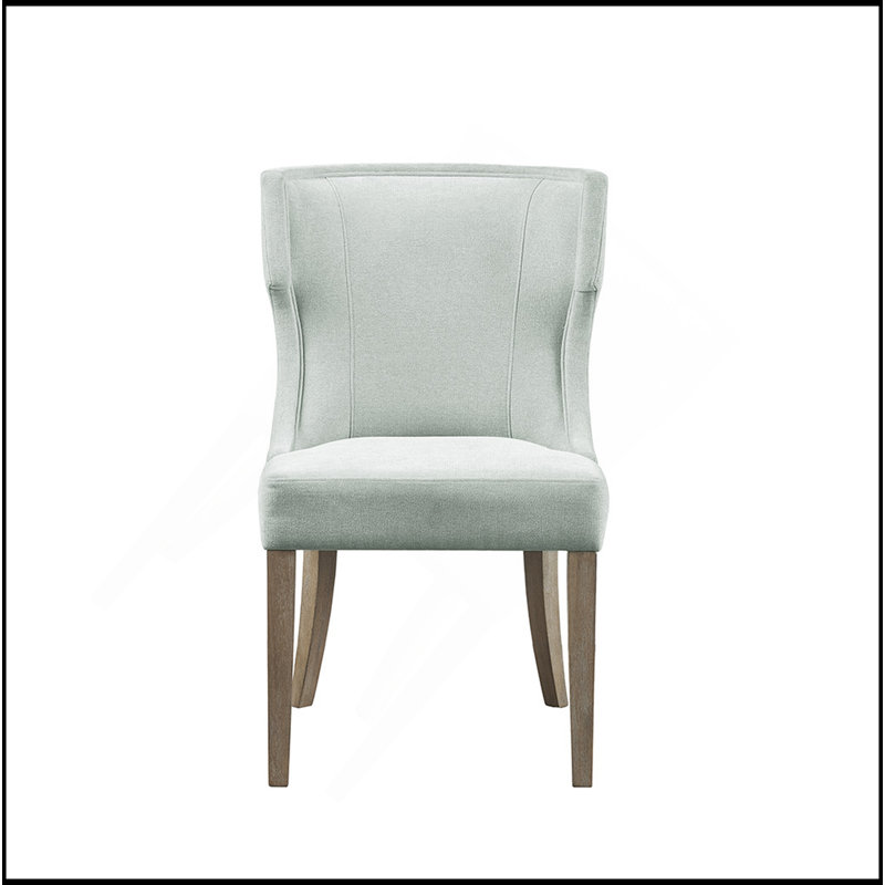 Chaise rembourrée à oreilles, Vert sauge clair