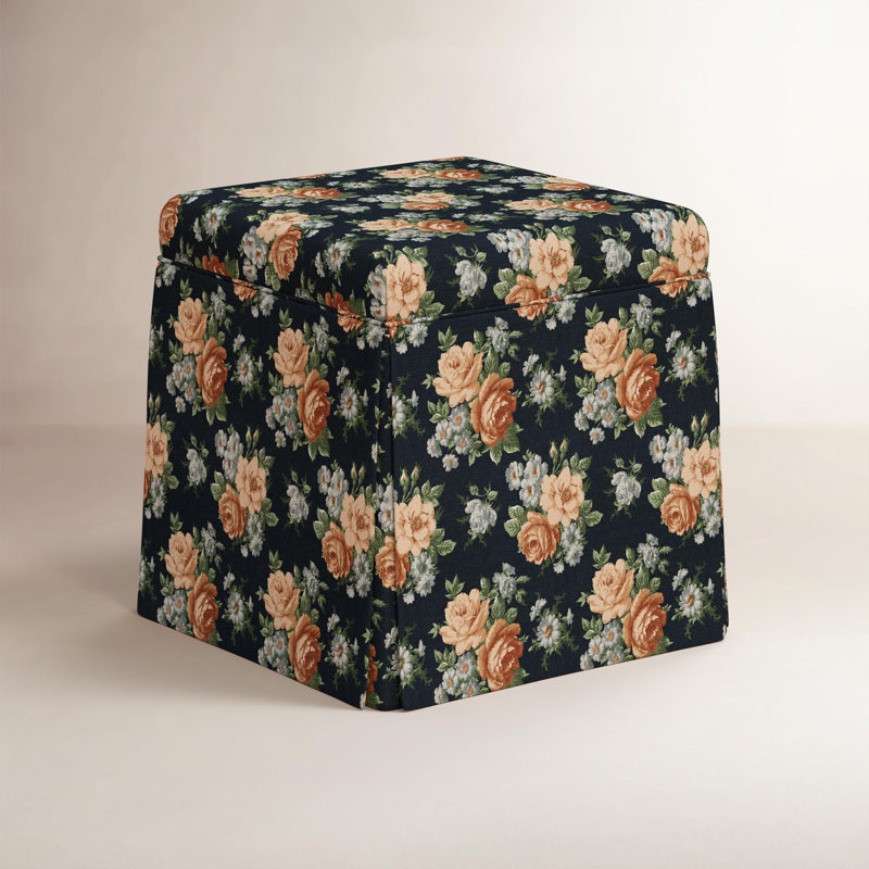 Pouf de rangement Branesha à jupe, Navy