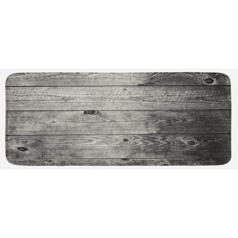 Rustic Striped Synthetic Kitchen Mat