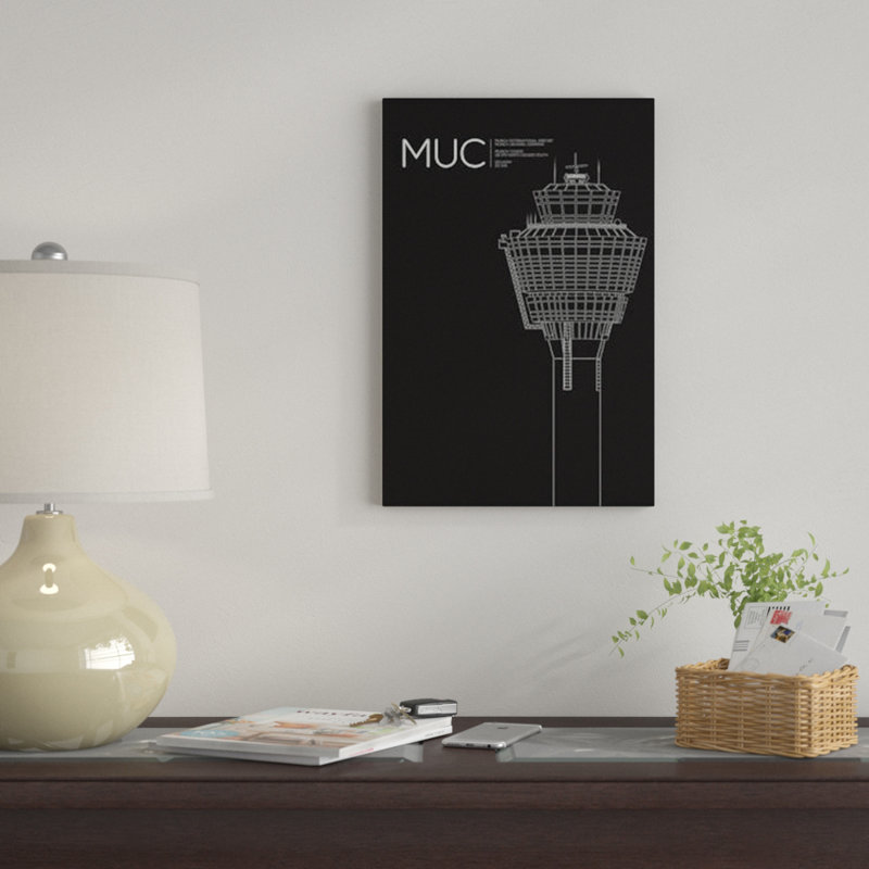 « muc tour, munich international airport » par 08, reproduction d’impression sur toile, H 40 po x l 26 po x P 1,5 po, Non mat