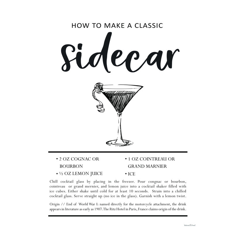 " Sidecar " by Lettered & Lined, 12" W x 16" H