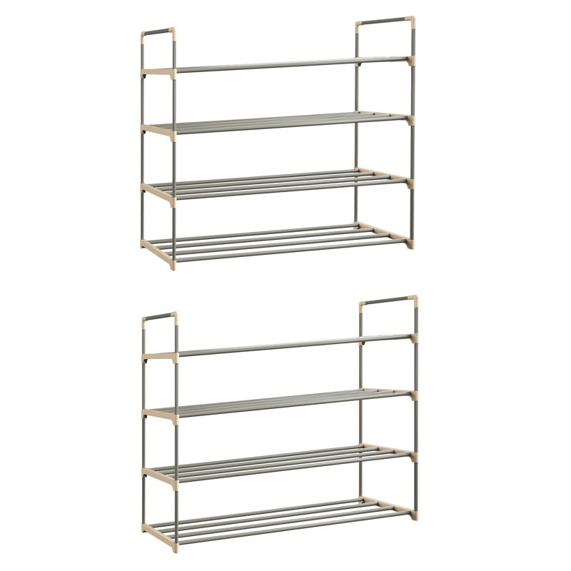 Free Standing Shoe Racks, 4-Tier Shoe Organizer Shelves with Space for 48 Pairs