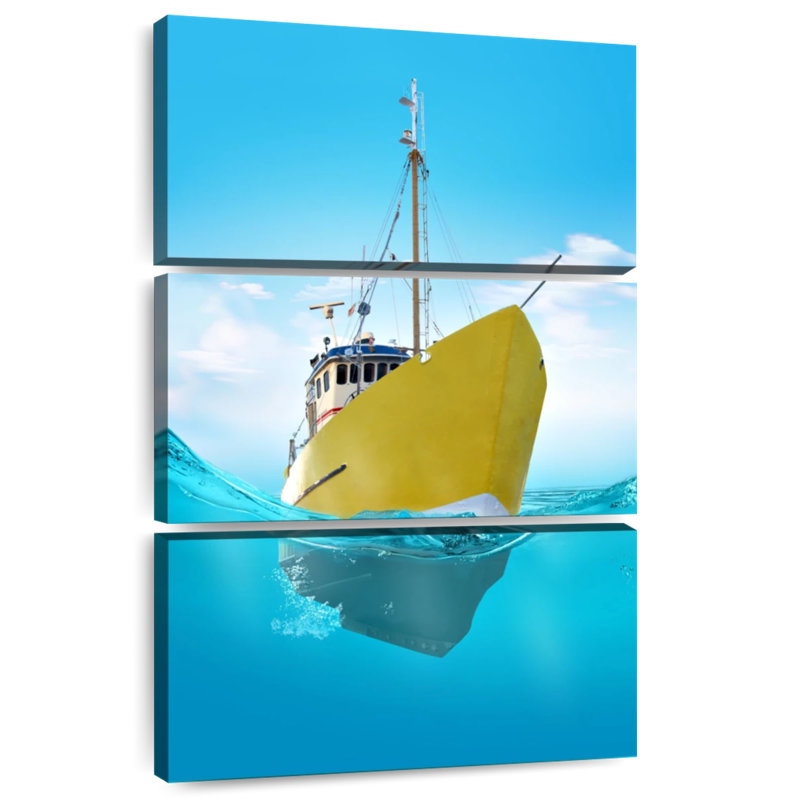 Mehar Yellow Ship, 57" H x 36" W